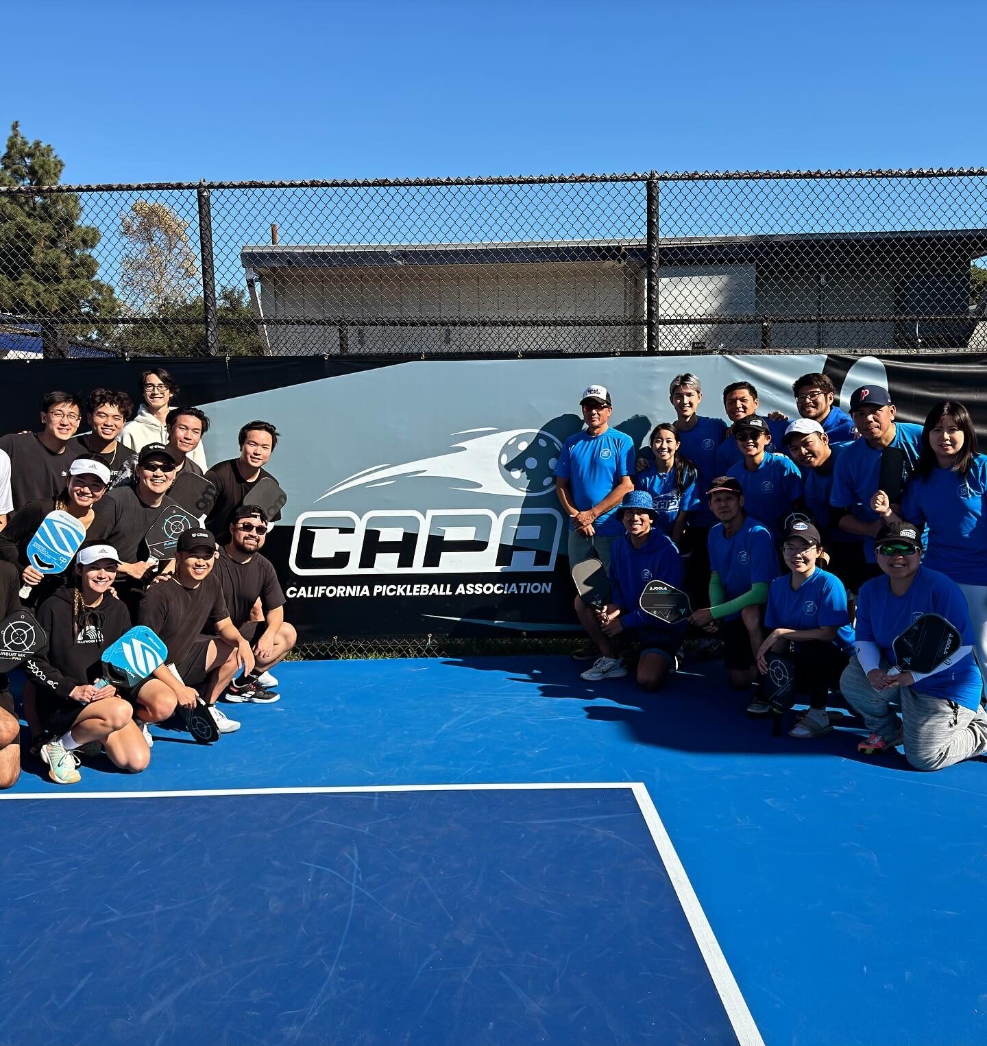 Two teams gathered at a California Pickleball Association event