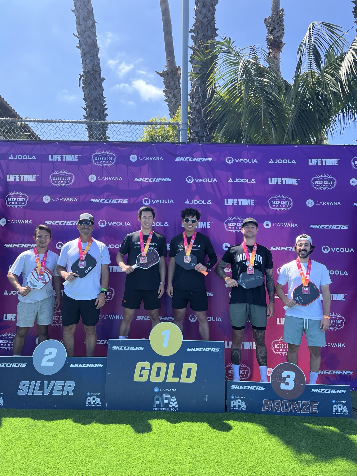 NGSG athletes celebrating on the PPA medal podium